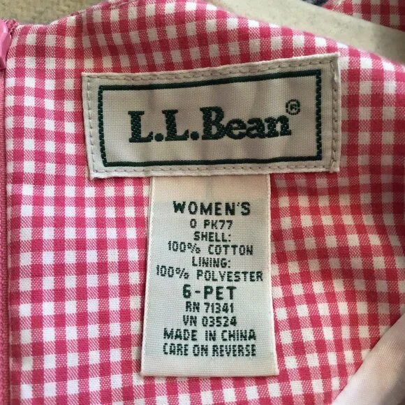 Vintage L.L. Bean Pink Gingham Mini Dress - Picture 6 of 7